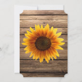 Rustikale Sonnenblume Holz Hochzeit Einladung (Rückseite)