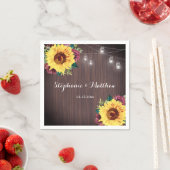 Rustikale Sonnenblume Holz Mason Jar Lights Hochze Serviette (Beispiel)