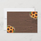 Rustikale Sonnenblume Holz Terracotta Wedding RSVP Karte (Rückseite)