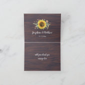 Rustikale Sonnenblume-hölzernes Glas beleuchtet Dankeskarte (Innenseite)