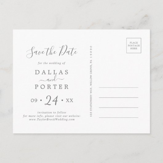 Rustikale Sonnenblume Horizontal Save the Date Pos Einladungspostkarte (Rückseite)