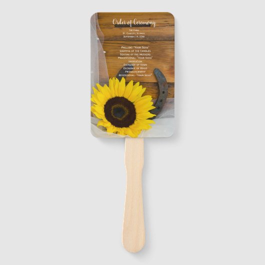 Rustikale Sonnenblume Horseshoe Country Western Ho Fächer (Vorderseite)