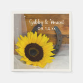 Rustikale Sonnenblume Horseshoe Country Western Ho Serviette (Vorderseite)