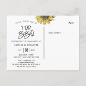 Rustikale Sonnenblume Ich mache GRILLEN Engagement Einladungspostkarte (Rückseite)