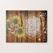 Rustikale Sonnenblume Jeremiah 31:3 Bibelverse Puzzle (Horizontal)