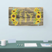 Rustikale Sonnenblume Jubiläum Party Fotobooth Pro Banner (Messe)