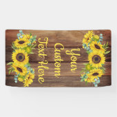 Rustikale Sonnenblume Jubiläum Party Fotobooth Pro Banner (Horizontal)