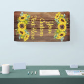 Rustikale Sonnenblume Jubiläum Party Fotobooth Pro Banner (Messe)