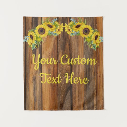 Rustikale Sonnenblume Jubiläum Party Fotobooth Pro Wandteppich (Vorderseite)