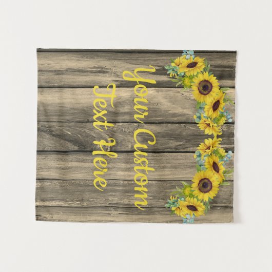 Rustikale Sonnenblume Jubiläum Party Fotobooth Pro Wandteppich (Vorderseite (Horizontal))