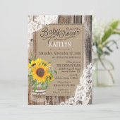 Rustikale Sonnenblume Kinderdusche Einladung (Stehend Vorderseite)