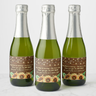 Rustikale Sonnenblume Kinderdusche Sprinkle Mini W Schaumweinetikett