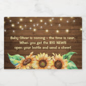 Rustikale Sonnenblume Kinderdusche Sprinkle Mini W Schaumweinetikett (Einzelnes Label)