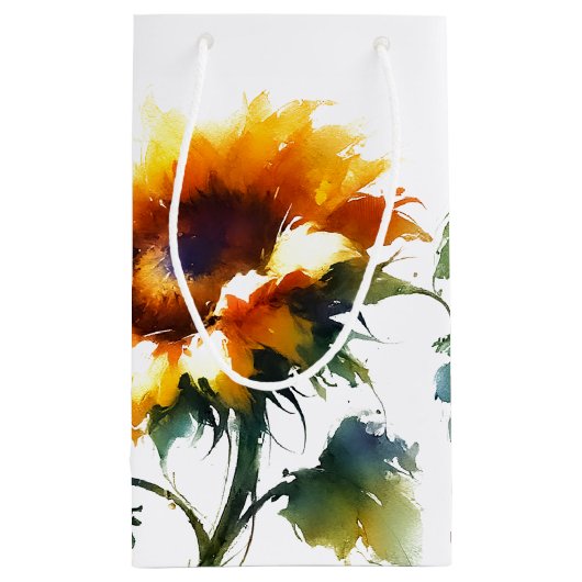 Rustikale Sonnenblume Kleine Geschenktüte (Rückseite)