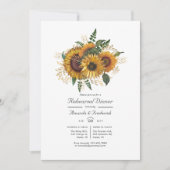 Rustikale Sonnenblume Land Probe Abendessen Einladung (Vorderseite)