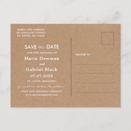 Rustikale Sonnenblume. Landeshochzeit Save the Dat Einladungspostkarte (Rückseite)