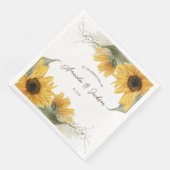 rustikale Sonnenblume, ländliche Hochzeit im Herbs Serviette (Ecke)