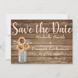 Rustikale Sonnenblume LandVintage Holz Save the Da Date