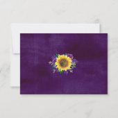 Rustikale Sonnenblume Lila Rose Blumenzehen RSVP Karte (Rückseite)