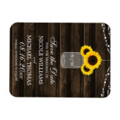 Rustikale Sonnenblume Mason Jar Barn Wood Save the Magnet (Horizontal)