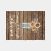 Rustikale Sonnenblume Mason Jar Floral Barnyard Fleecedecke (Vorderseite (Horizontal))