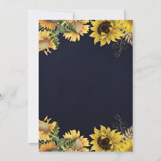 Rustikale Sonnenblume & Mason Jar Lights Brautpart Einladung (Rückseite)