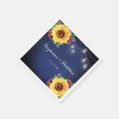 Rustikale Sonnenblume Mason Jar Lights Hochzeit de Serviette (Ecke)