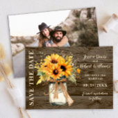 Rustikale Sonnenblume Mason Jar Save the Date