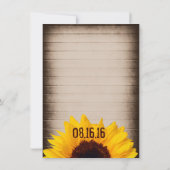 Rustikale Sonnenblume Mason Jars Hochzeitseinladun Einladung (Rückseite)