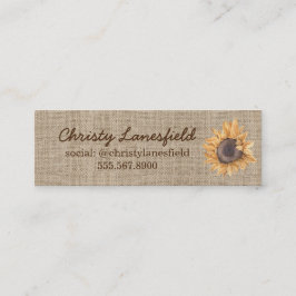 Rustikale Sonnenblume Mini-Visitenkarte Mini Visitenkarte
