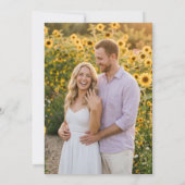 Rustikale Sonnenblume mit Foto Elegante Hochzeit Save The Date (Rückseite)