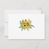 Rustikale Sonnenblume mit geometrischer Goldene Ge RSVP Karte (Rückseite)