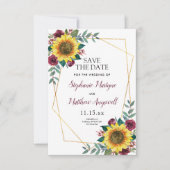 Rustikale Sonnenblume Moderne Blumenhochzeit Save The Date (Vorderseite)