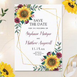 Rustikale Sonnenblume Moderne Blumenhochzeit Save The Date