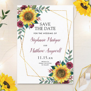 Rustikale Sonnenblume Moderne Blumenhochzeit Save The Date
