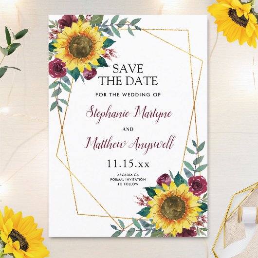 Rustikale Sonnenblume Moderne Blumenhochzeit Save The Date