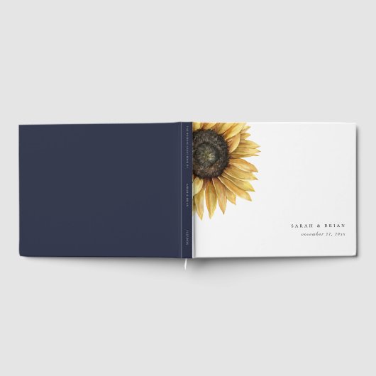 Rustikale Sonnenblume Moderne Hochzeit Gästebuch (Voll)