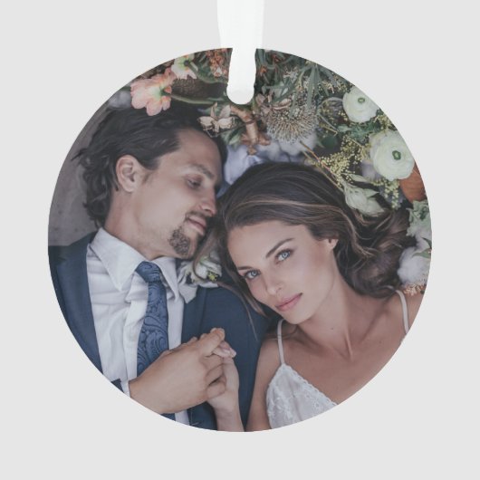 Rustikale Sonnenblume Mr. & Mrs. Ornament (Rückseite)