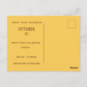 Rustikale Sonnenblume Mustard Square Save the Date Postkarte (Rückseite)