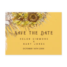Rustikale Sonnenblume Mustard Square Save the Date