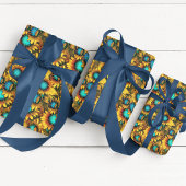 Rustikale Sonnenblume Nahtloses Dekoupage Muster Geschenkpapier