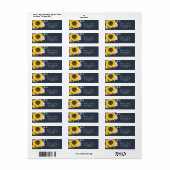 Rustikale Sonnenblume | Navy Return Address Label (Vorne)