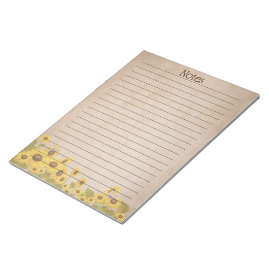 Rustikale Sonnenblume Notizblock (angewinkelt)