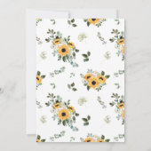 Rustikale Sonnenblume | Oh Boy Baby Dusche Gold Sc Einladung (Rückseite)