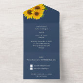 Rustikale Sonnenblume Personalisiert Hochzeit All In One Einladung (Innen Boden)