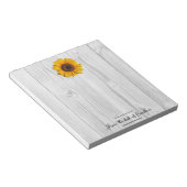 Rustikale Sonnenblume Personalisiert Notepad Notizblock (angewinkelt)