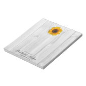 Rustikale Sonnenblume Personalisiert Notepad Notizblock (Rotiert)