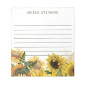 Rustikale Sonnenblume Pflanze Mama Personalisiert  Notizblock (Vorderseite)