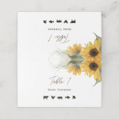 Rustikale Sonnenblume, Platzkarte mit gastronomisc (Außenseite Aufgefaltet)