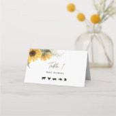 Rustikale Sonnenblume, Platzkarte mit gastronomisc (Rückseite)